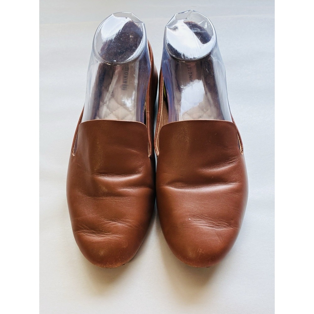 BIRDIES Leather Slip On Flats Sz 7.5 Brown Comfort